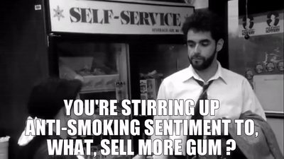 clerks chewly's anti-smoking sentiment sell more gum.gif