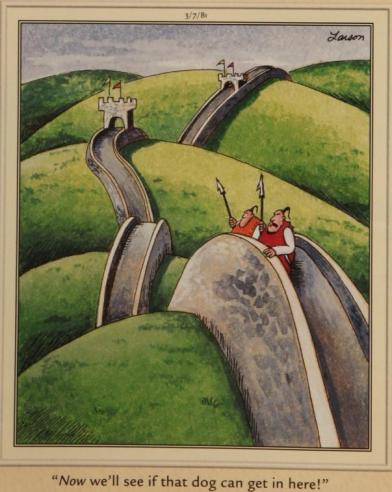 far side great wall china dog